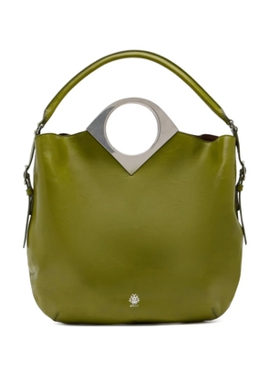 Bally Anni geometric-detail leather shoulder bag - Green