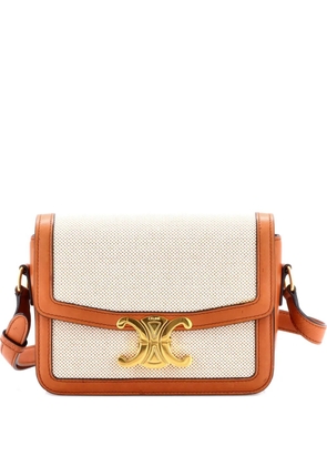 Celine Pre-Owned Triomphe Shoulder Bag Canvas with Leather Teen crossbody bag - Brown