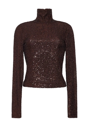 Cara Cara Piper sequin turtleneck top - Brown