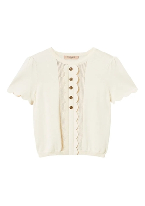 TWINSET oval buttons T-shirt - Neutrals