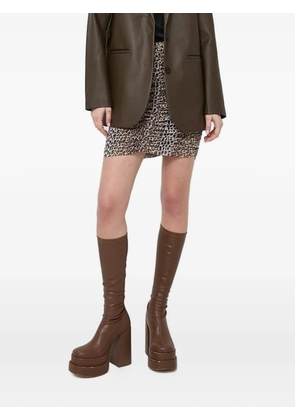 Notes du Nord leopard-print gathered mini skirt - Brown