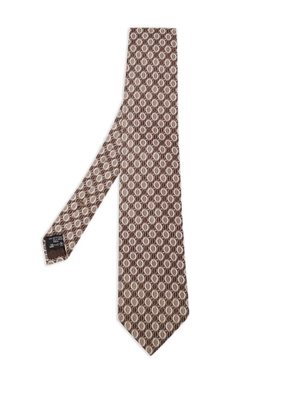 Ermenegildo Zegna Vintage geometric-pattern silk tie - Brown