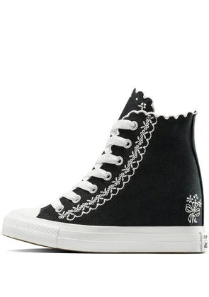 Converse embroidered scalloped-edge sneakers - Black