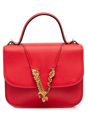Versace Pre-Owned 2021-2025 Small Leather Virtus Top Handle Flap satchel - Red