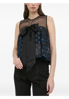 Custommade bow-embellished sleeveless blouse - Black