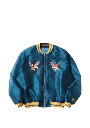 KAPITAL embroidered sheer bomber jacket - Blue