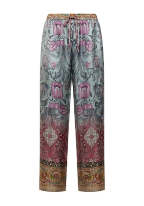 Pierre-Louis Mascia floral-print drawstring-waist trousers - Blue