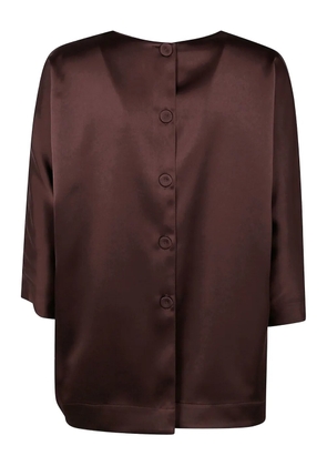 DRHOPE satin three-quarter sleeve shirt - Brown
