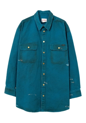 KAMIYA distressed pocket shirt - Blue
