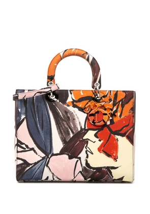 Christian Dior Pre-Owned 2014 Large Canvas Floral Graffiti Lady Dior satchel - Multicolour
