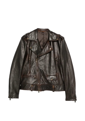 Salvatore Santoro leather biker jacket - Brown