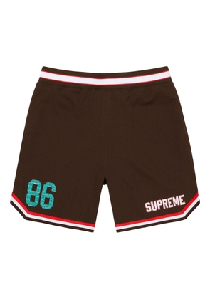 Supreme striped-trim shorts - Brown