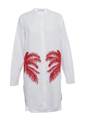 Stella McCartney Pre-Owned palm-embroidery shirt dress - White