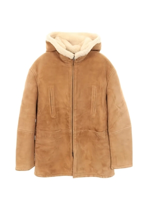 Saint Laurent Pre-Owned 2010s hooded suede coat - Brown