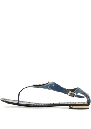 Roberto Cavalli croc-embossed logo sandals - Blue