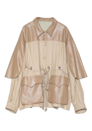 Muller Of Yoshiokubo panelled linen top - Neutrals