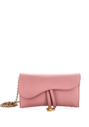 Christian Dior Pre-Owned Saddle Chain Wallet Leather clutch bag - Pink