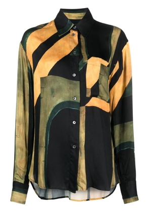 Louisa Ballou abstract-pattern button-up shirt - Yellow