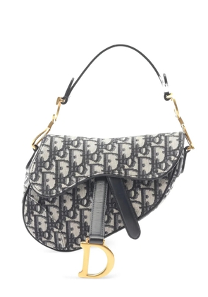 Christian Dior Pre-Owned oblique jacquard saddle bag - Blue
