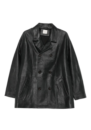 Alysi double-breasted cotton jacket - Black