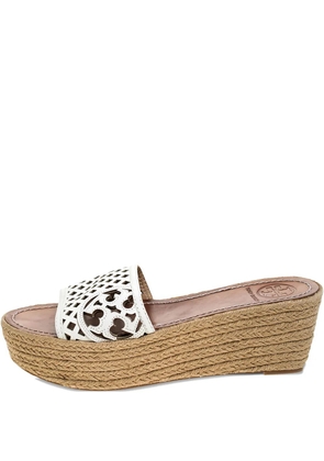 Tory Burch 65mm leather wedge sandals - White