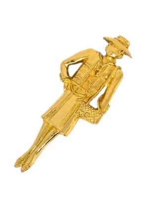 CHANEL Pre-Owned 1990-2000s Mademoiselle brooch - Gold