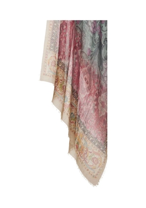 Pierre-Louis Mascia floral-pattern fringed-edges scarf - Pink