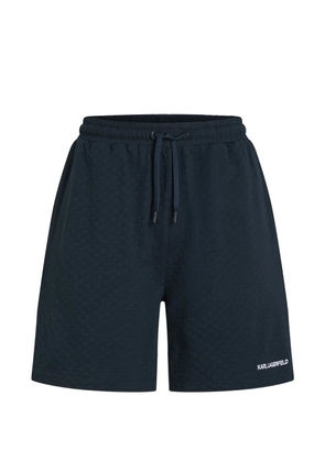 Karl Lagerfeld logo-embroidered track shorts - Blue