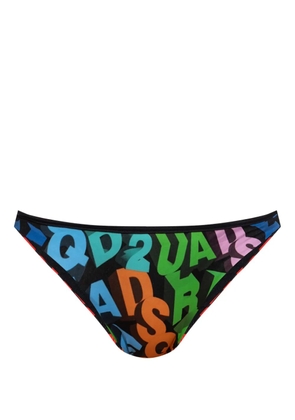 DSQUARED2 logo-print bikini bottoms - Black