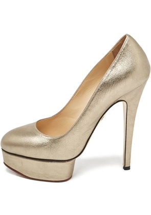 Charlotte Olympia pre-owned 155mm Dolly pumps - Gold