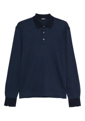 Zegna long-sleeve polo shirt - Blue