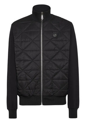 Philipp Plein logo-plaque padded jacket - Black