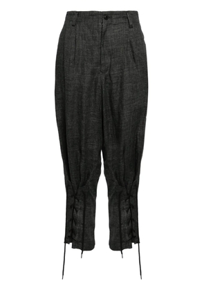 Y's tapered-leg linen trousers - Grey