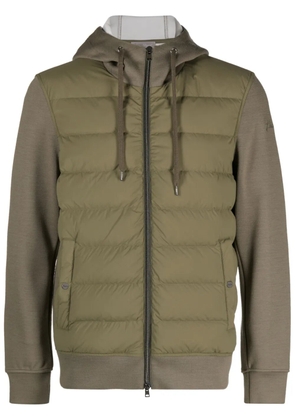 Herno quilted-panel hooded jacket - Green