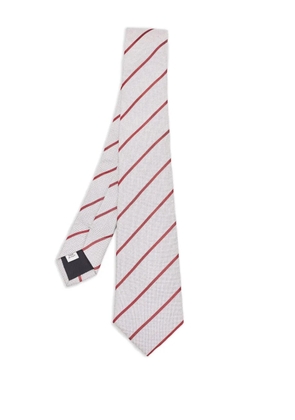 Valentino Garavani Pre-Owned striped silk tie - White