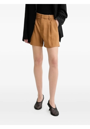 A.L.C. pleated high-waisted shorts - Brown