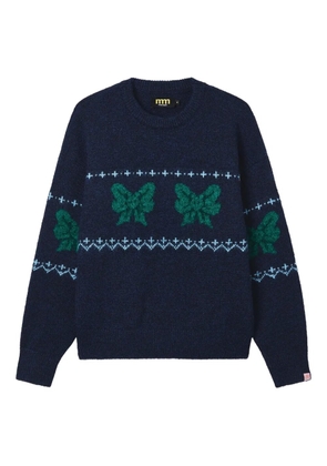 Mini Cream intarsia-knit sweater - Blue