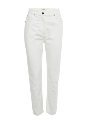 Fendi Pre-Owned embossed logo denim trousers - White