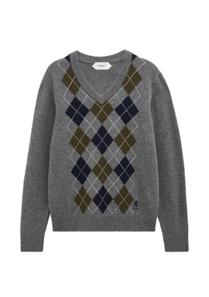 Pringle of Scotland argyle V-neck sweater - Grey
