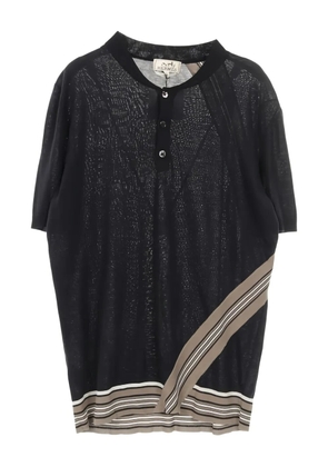 Hermès Pre-Owned 2000s Henley neck cotton T-shirt - Blue