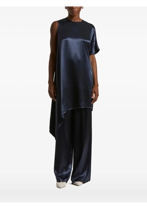 Peserico asymmetric-sleeve blouse - Blue