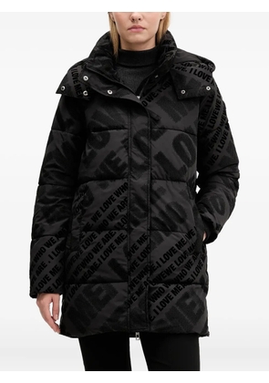 Desigual printed-detail padded coat - Black