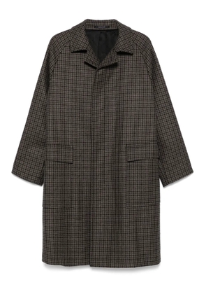 Tagliatore check-print coat - Brown