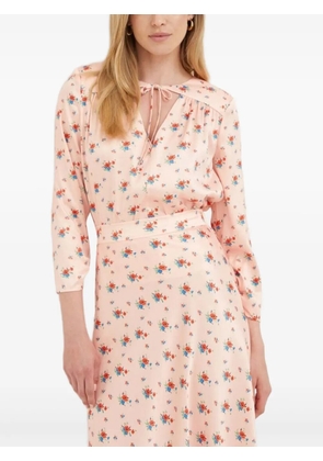 Notes du Nord floral-print tie-neck top - Pink