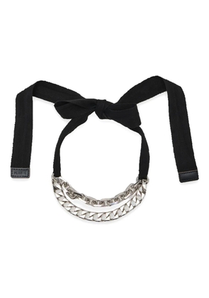 Plan C ribbon-bow chain necklace - Silver