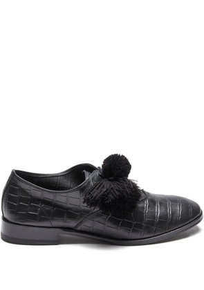 Suicoke crocodile-embossed tassel trainers - Black