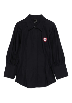PINKO heart-embellished puff-sleeve top - Black