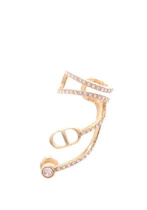 Christian Dior Pre-Owned 2010-2025 Gold Plated Rhinestone Petit CD Logo Ear Cuff costume earrings