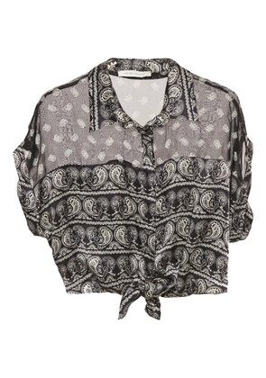 Pierre Balmain Vintage paisley-print silk top - Black