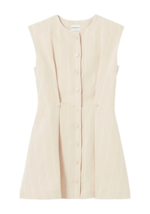 Claudie Pierlot buttoned striped mini dress - Neutrals